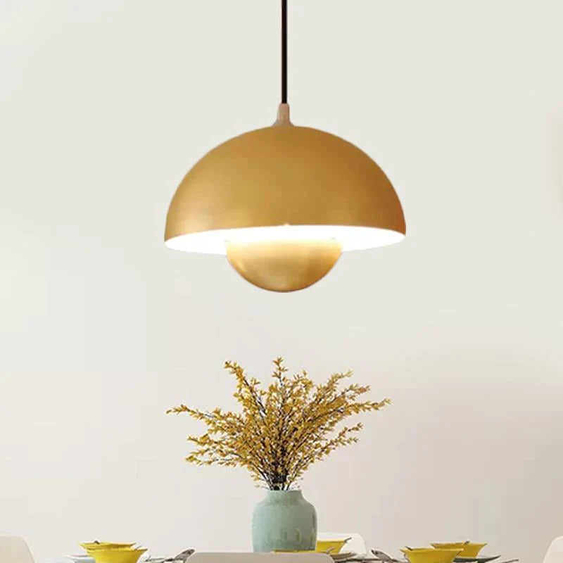 Valentina Suspension Ronde Moderne, Métal, Noir/Blanc/Rouge/Jaune