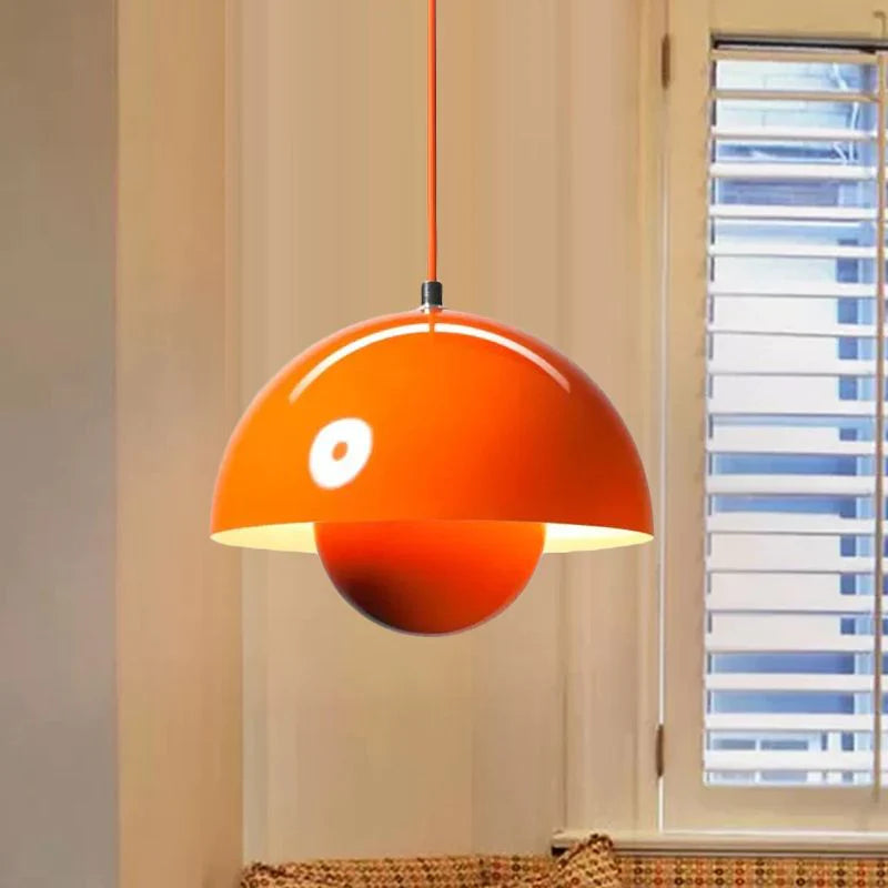 Valentina Suspension Ronde Moderne, Métal, Noir/Blanc/Rouge/Jaune