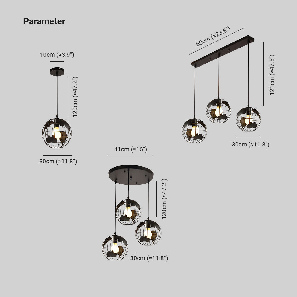 Silva Suspension Sphère/Multi Moderne, Métal, Noir/Blanc, Salon