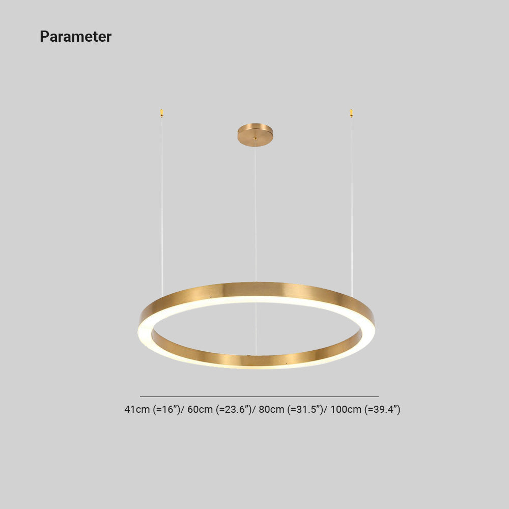 Arisha Suspension Anneau Moderne, Métal/Acrylique, Dorée, Salon