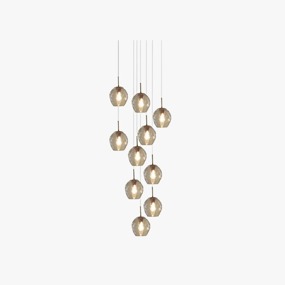 Valentina Moderne LED Lustre Doré Métal Verre Salon Chambre à coucher