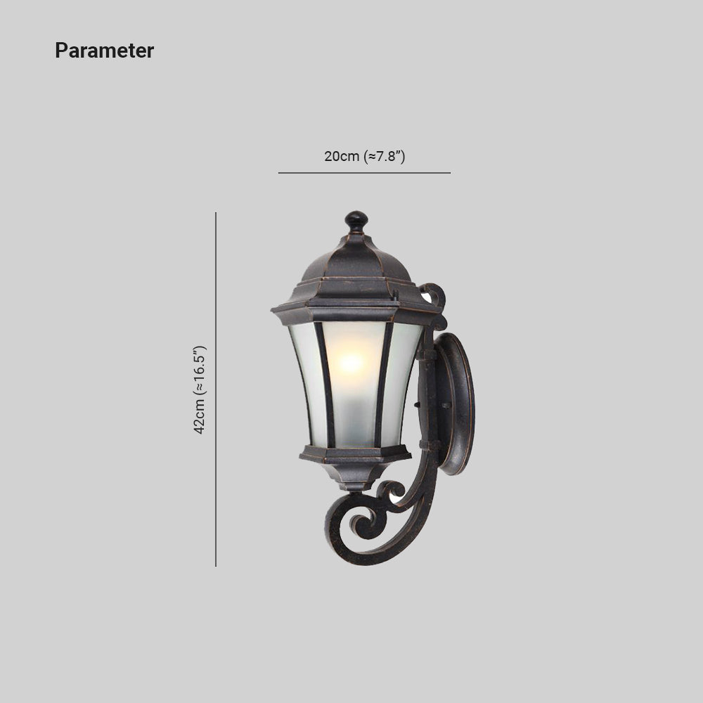 Silva Vintage LED Applique Noir Métal Verre Extérieur Jardin Balcon