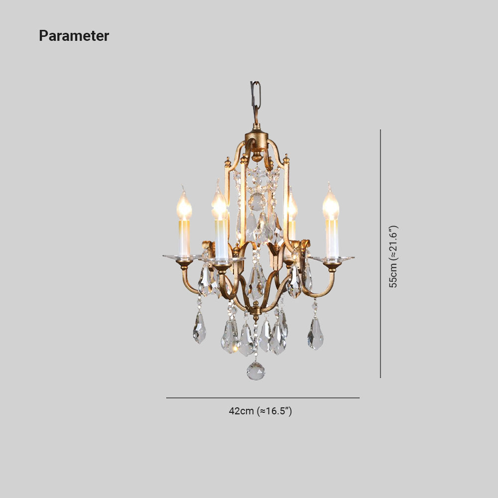 Silva Vintage LED Suspension Laiton Métal Cristal Salon Chambre à coucher