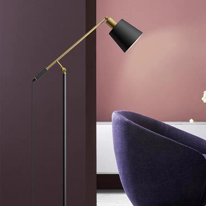 Mira Moderne LED Lampadaire Dôme Noir Métal Salon Salle à manger