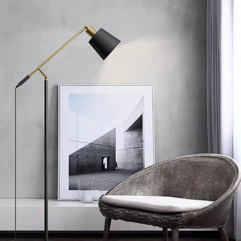 Mira Moderne LED Lampadaire Dôme Noir Métal Salon Salle à manger