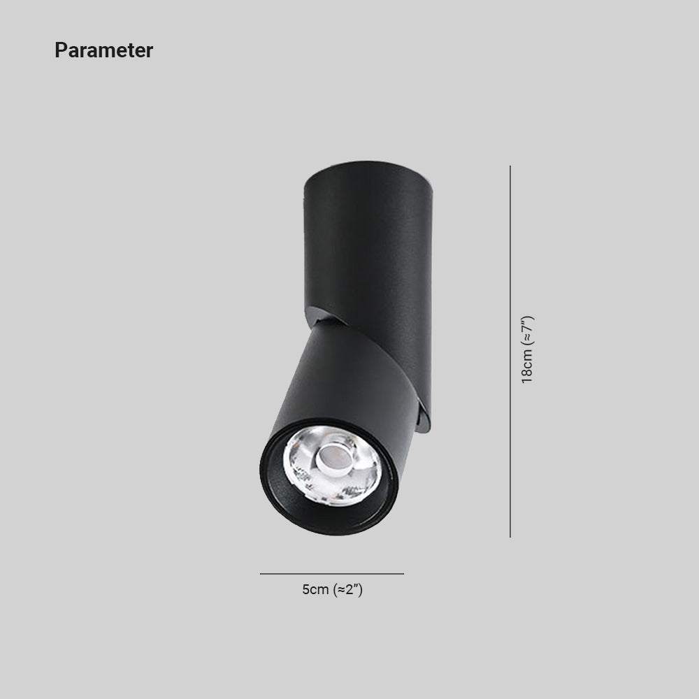 Arisha Cylindre Simple LED Plafonnier Blanc Noir Métal Salon