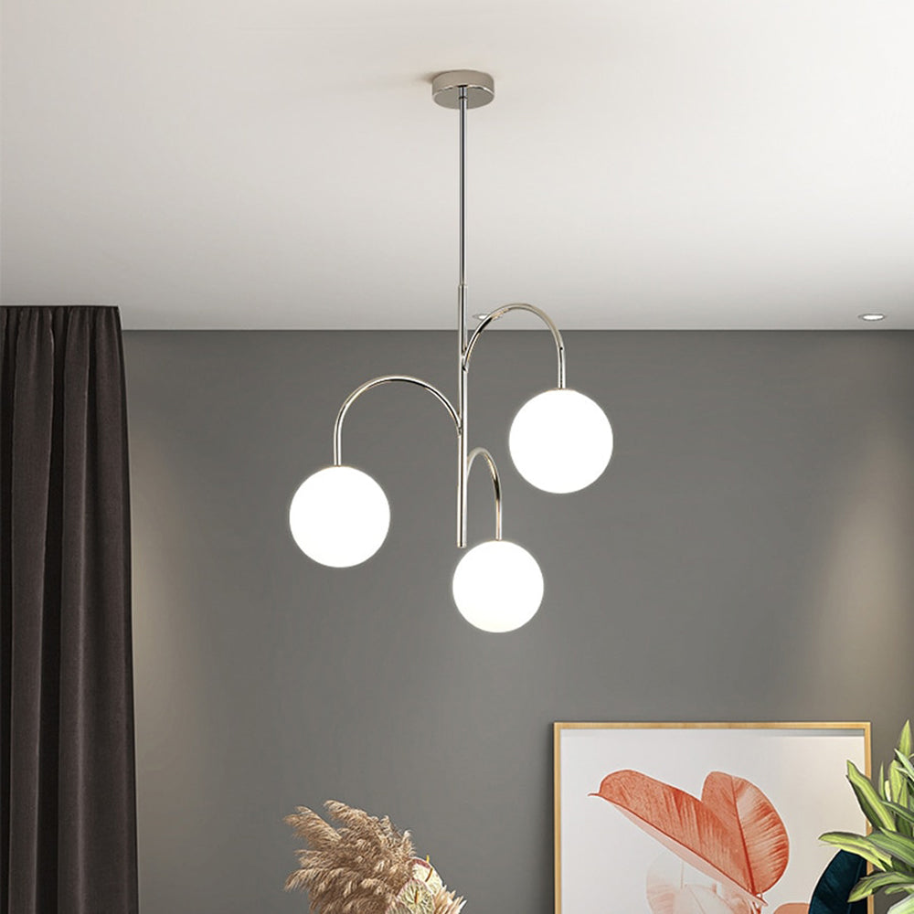 Valentina Suspension Multi Moderne, Metal/Verre, Blanc, Chambre