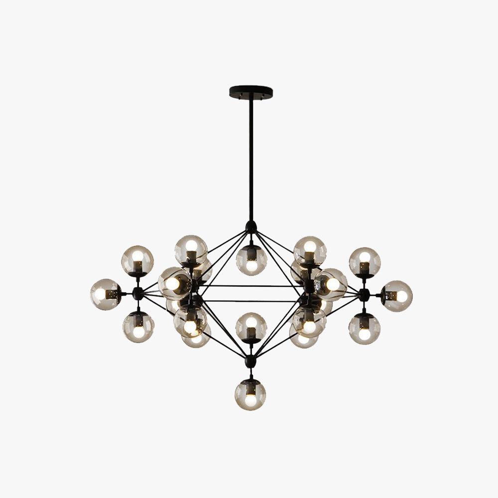 Valentina Lustre Industriel, Metal/Verre, Noir, Chambre
