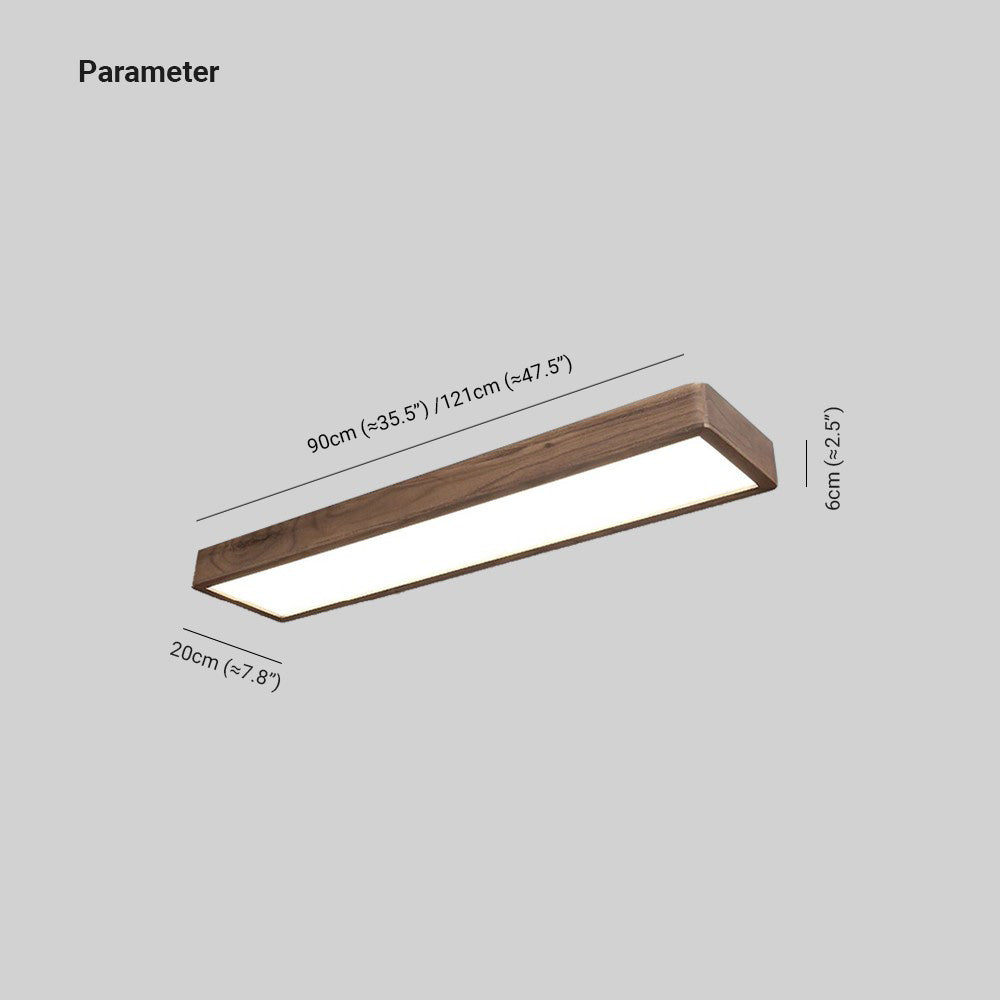 Muto Plafonnier Rectangulaire Moderne, Bois/Acrylique, Bois, Salon