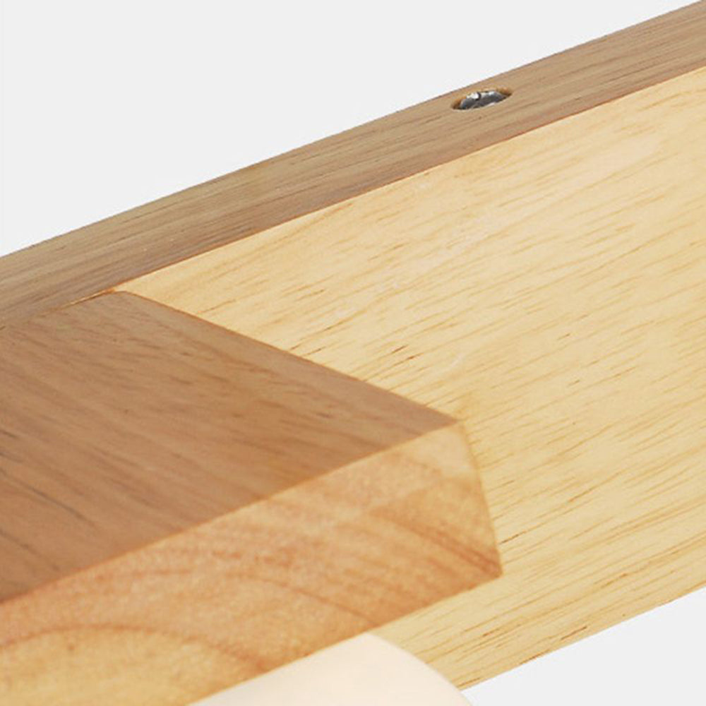 Muto Applique Murale Linéaire Moderen, Bois/Verre, Bûche, Salle de Bain
