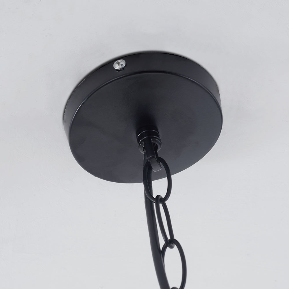 Silva Suspension Dôme Industrielle, Métal, Noir/Noir Blanc/Rouille, Salon