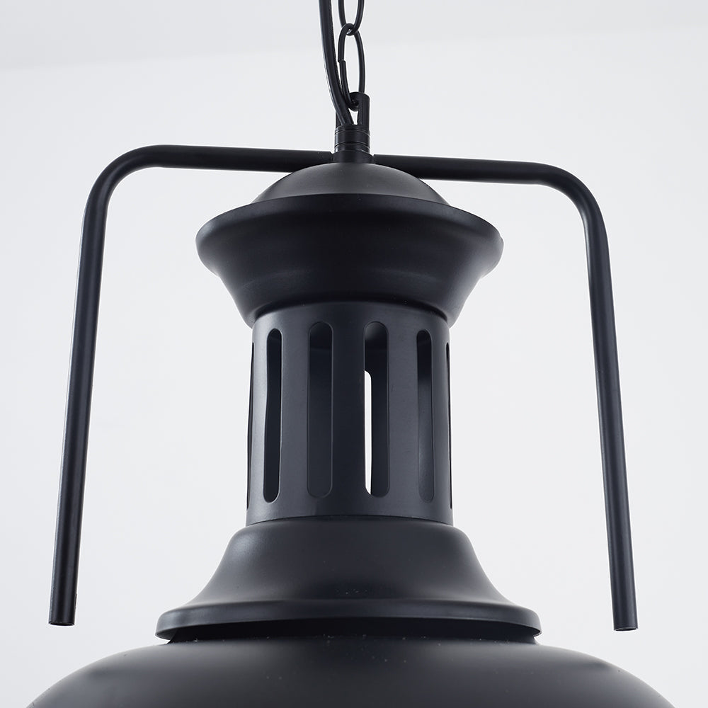 Silva Suspension Dôme Industrielle, Métal, Noir/Noir Blanc/Rouille, Salon