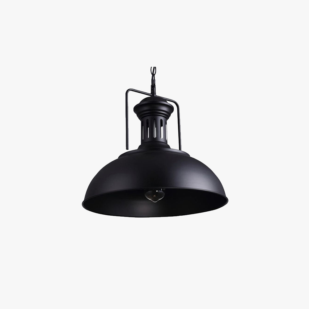Silva Suspension Dôme Industrielle, Métal, Noir/Noir Blanc/Rouille, Salon