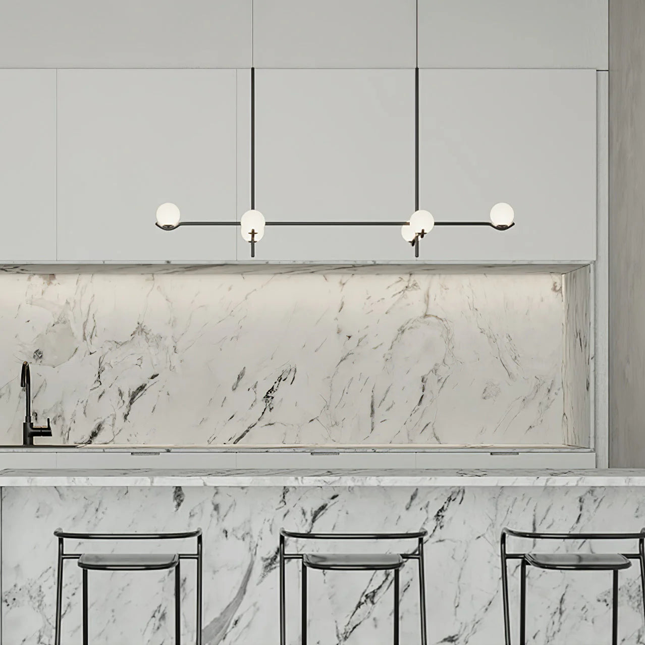 Silva Minimalism Metal Glass Pendant Light Dining Room Bedroom