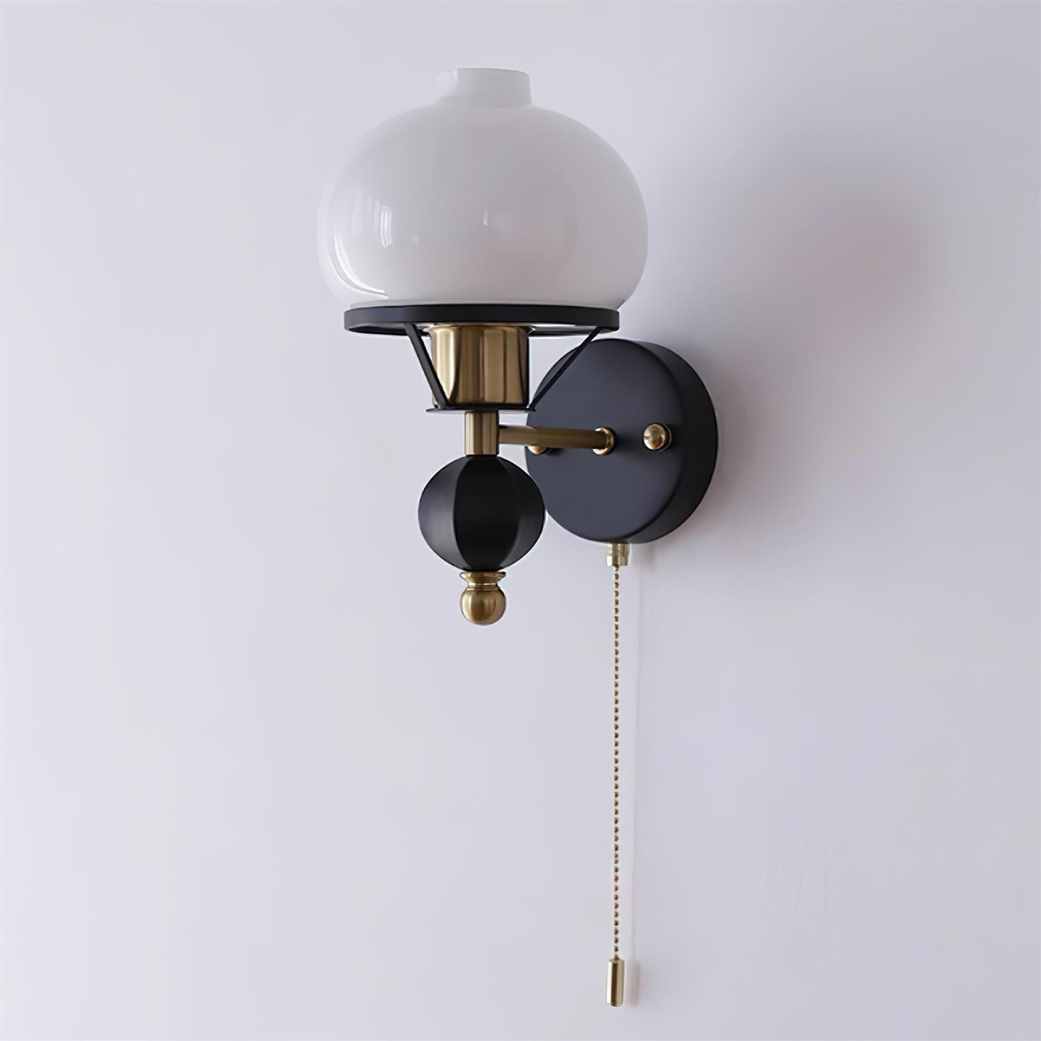 Aurum Balck Wall Light pull-chain switch - Letslighting
