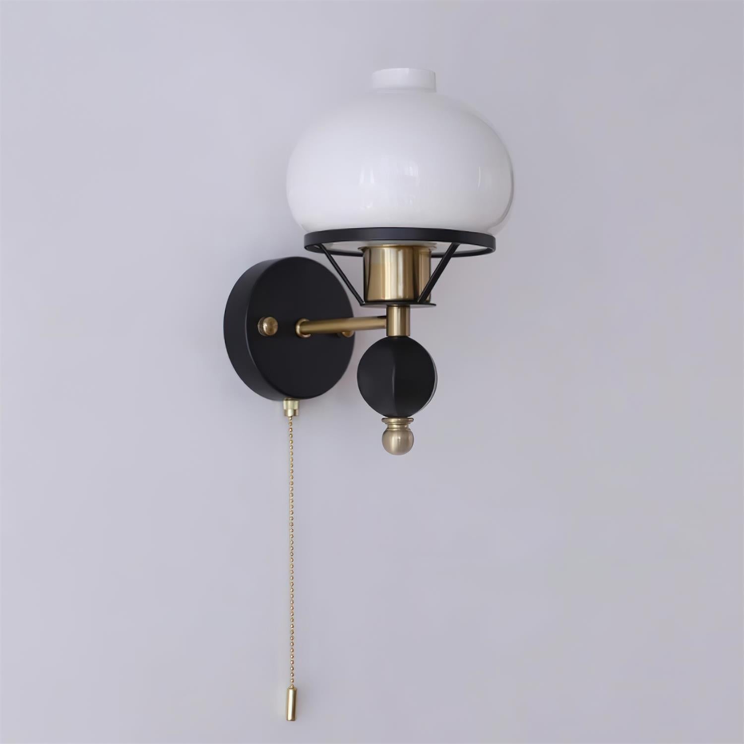 Aurum Balck Wall Light pull-chain switch - Letslighting