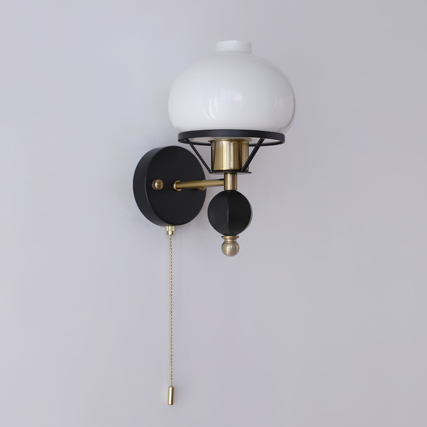 Aurum Balck Wall Light pull-chain switch - Letslighting