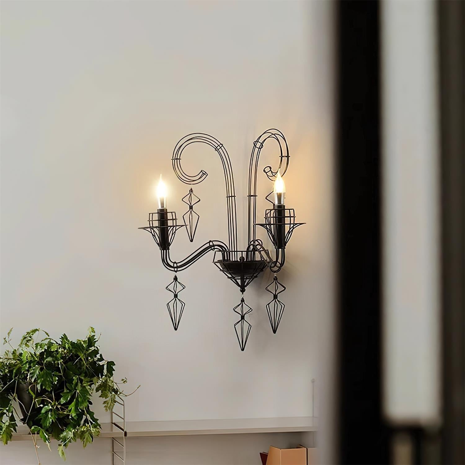 Baroque Wall Lamp Sculptural Wire - Letslighting