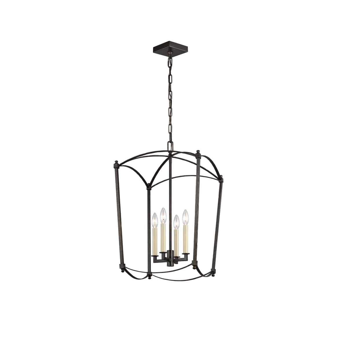 Xenuvyu Modern Minimalist Industrial Black Metal Lantern Pendant Lamp - Lamp Copper