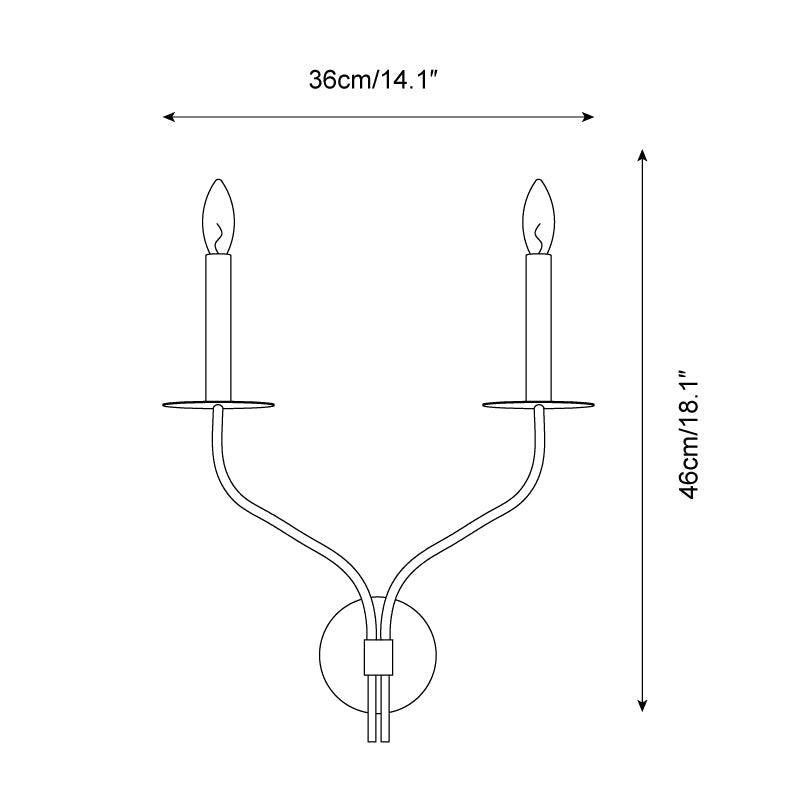 Belfair Wall Lamp Hand-Forged Dual Arms - Letslighting
