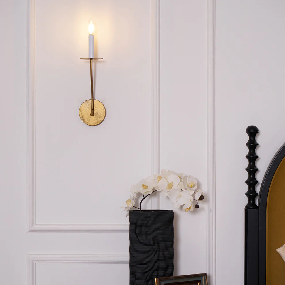 Epoch Vintage Candle Metal Wall Light Fixture Hallway Bedroom Bathroom