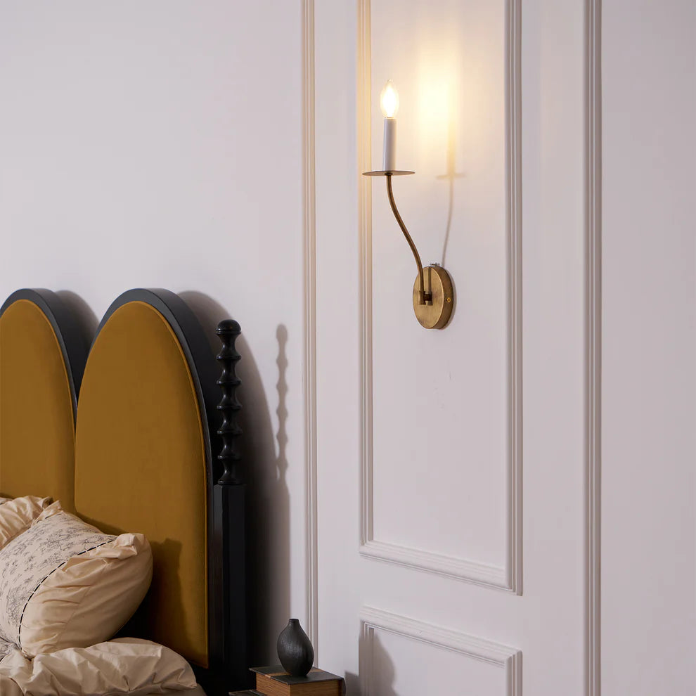Epoch Vintage Candle Metal Wall Light Fixture Hallway Bedroom Bathroom