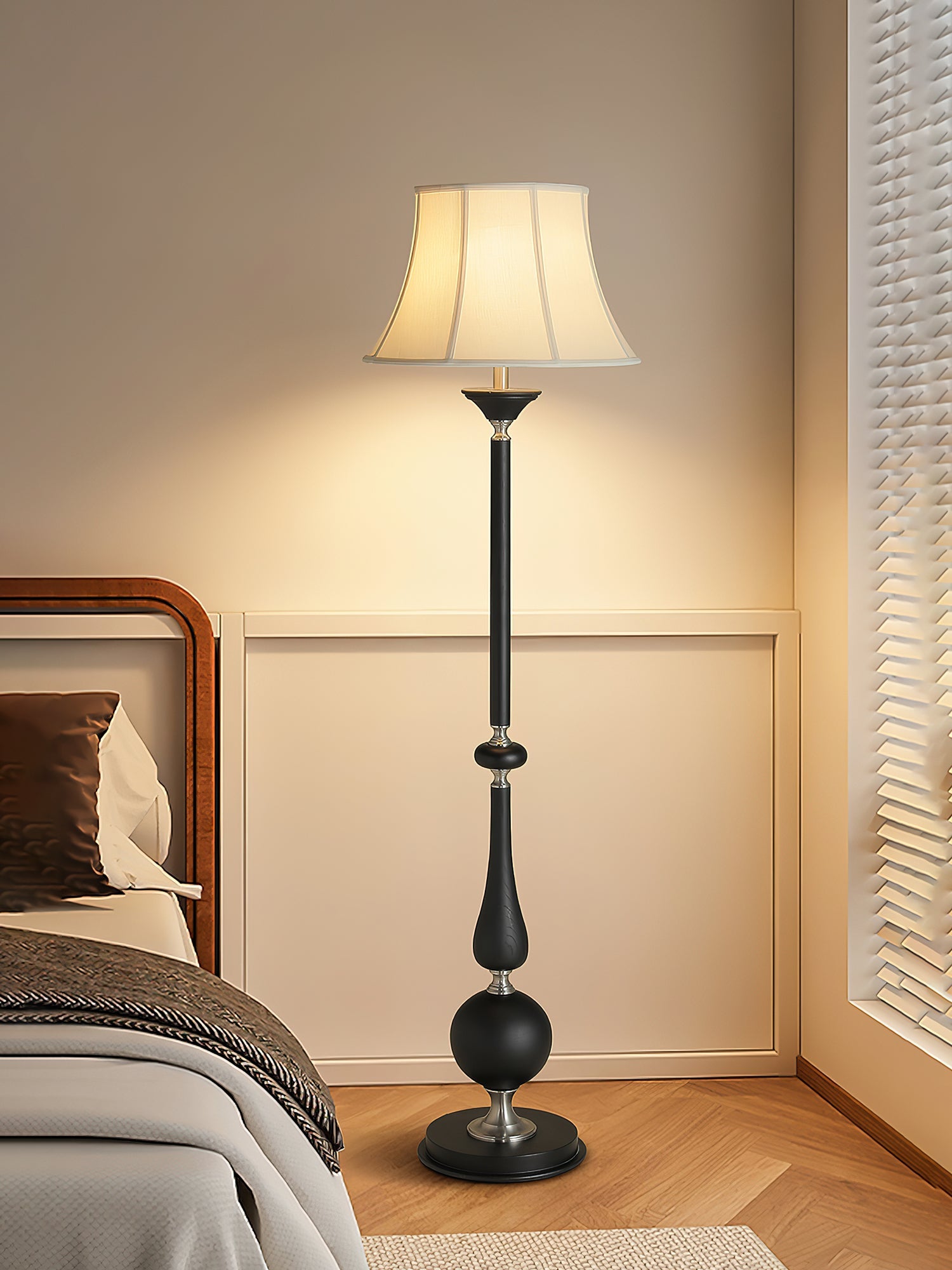 Belfort Lampadaire Classique Élégant en Tissu