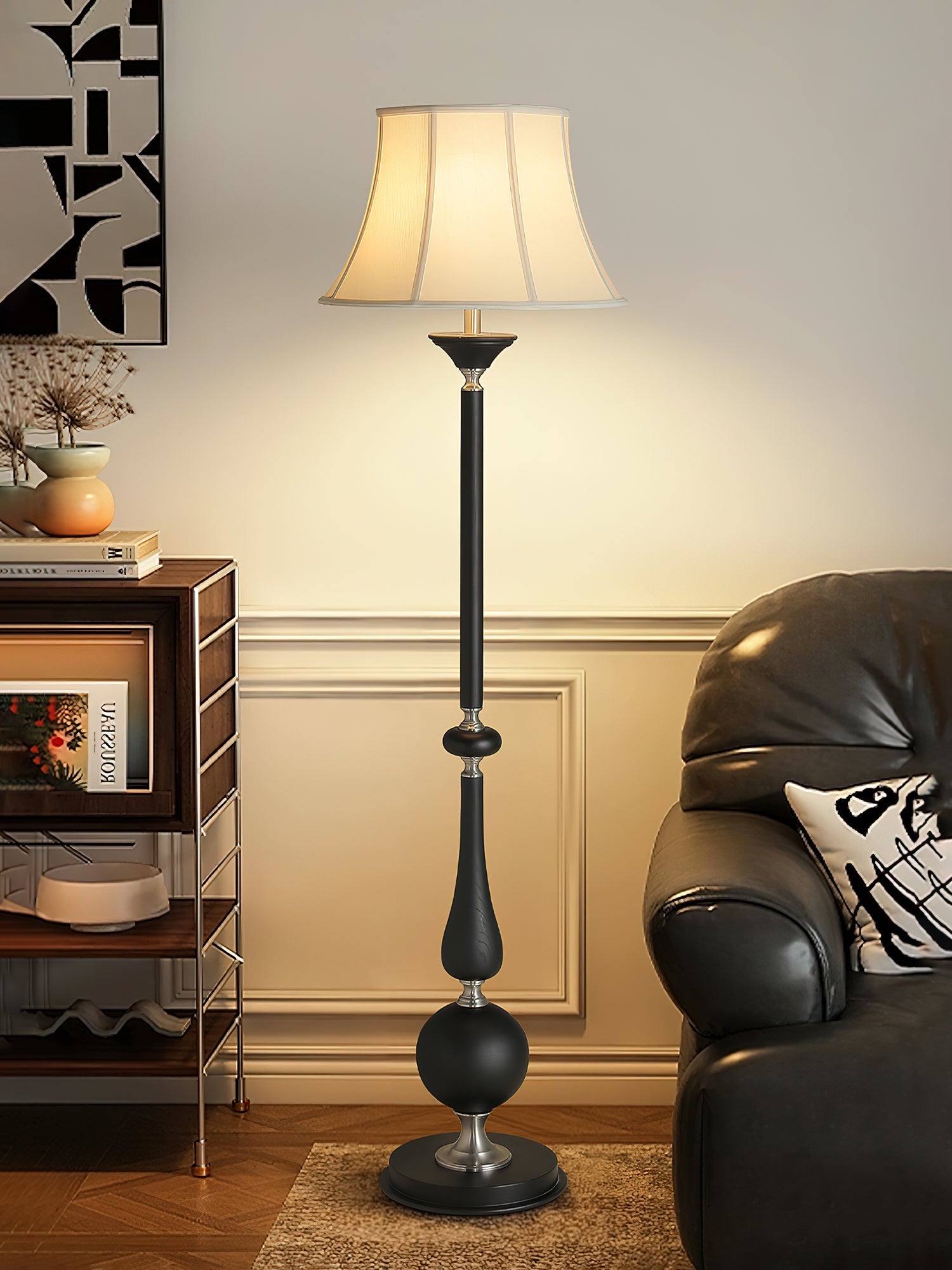 Belfort Lampadaire Classique Élégant en Tissu