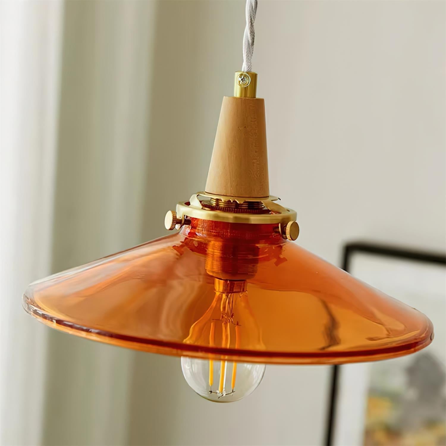 Benra Pendant Lamp Orange Glass Scandinavian - Letslighting