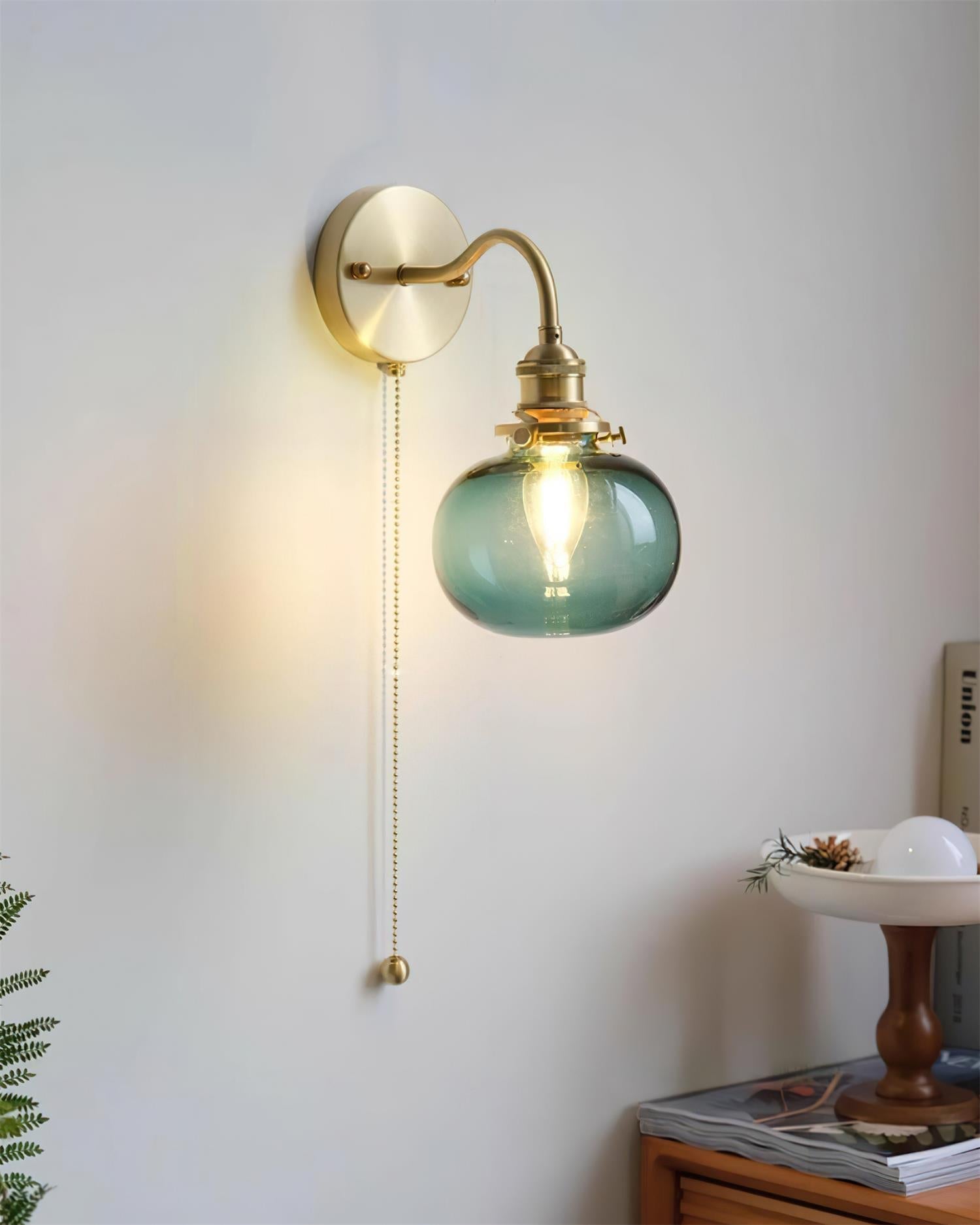 Berliner Wall Lamp Brass Arm Glass Vintage - Letslighting