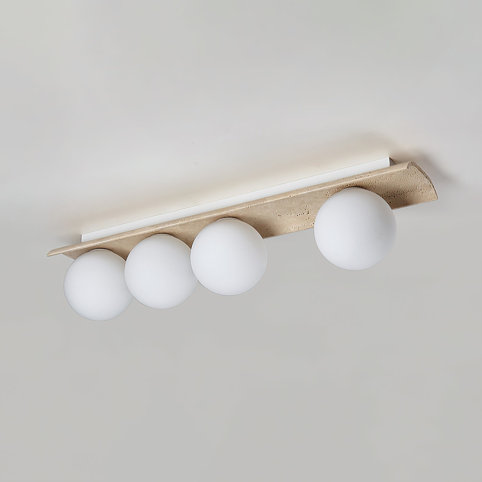 Bianca Globe Modern Minimalist Travertine Glass Ceiling Lamp - Lamp Copper