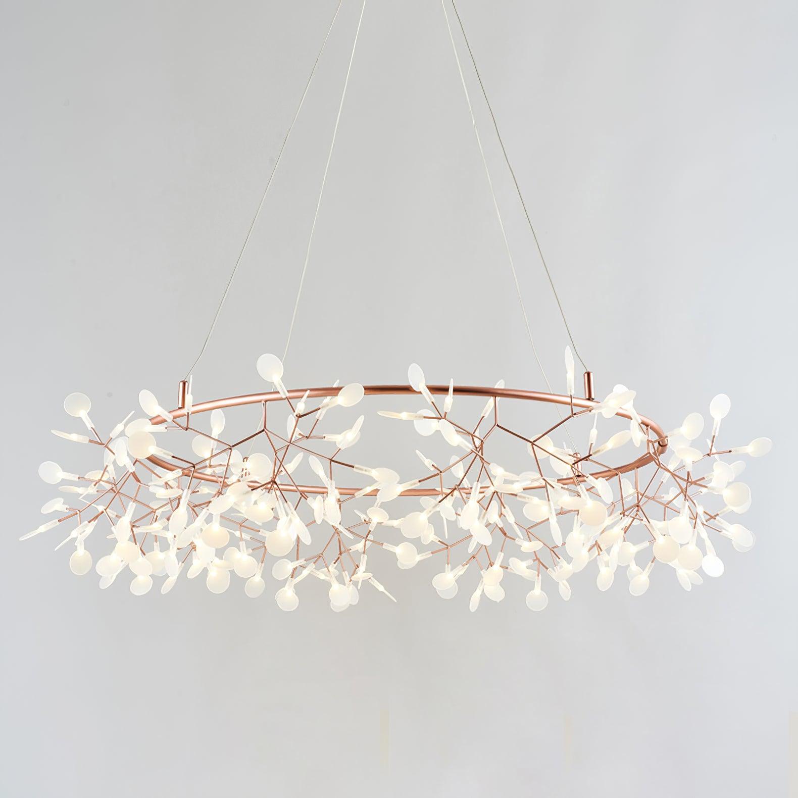 Olivia Lustre Luciole Rond Art Déco, Métal/Acrylique