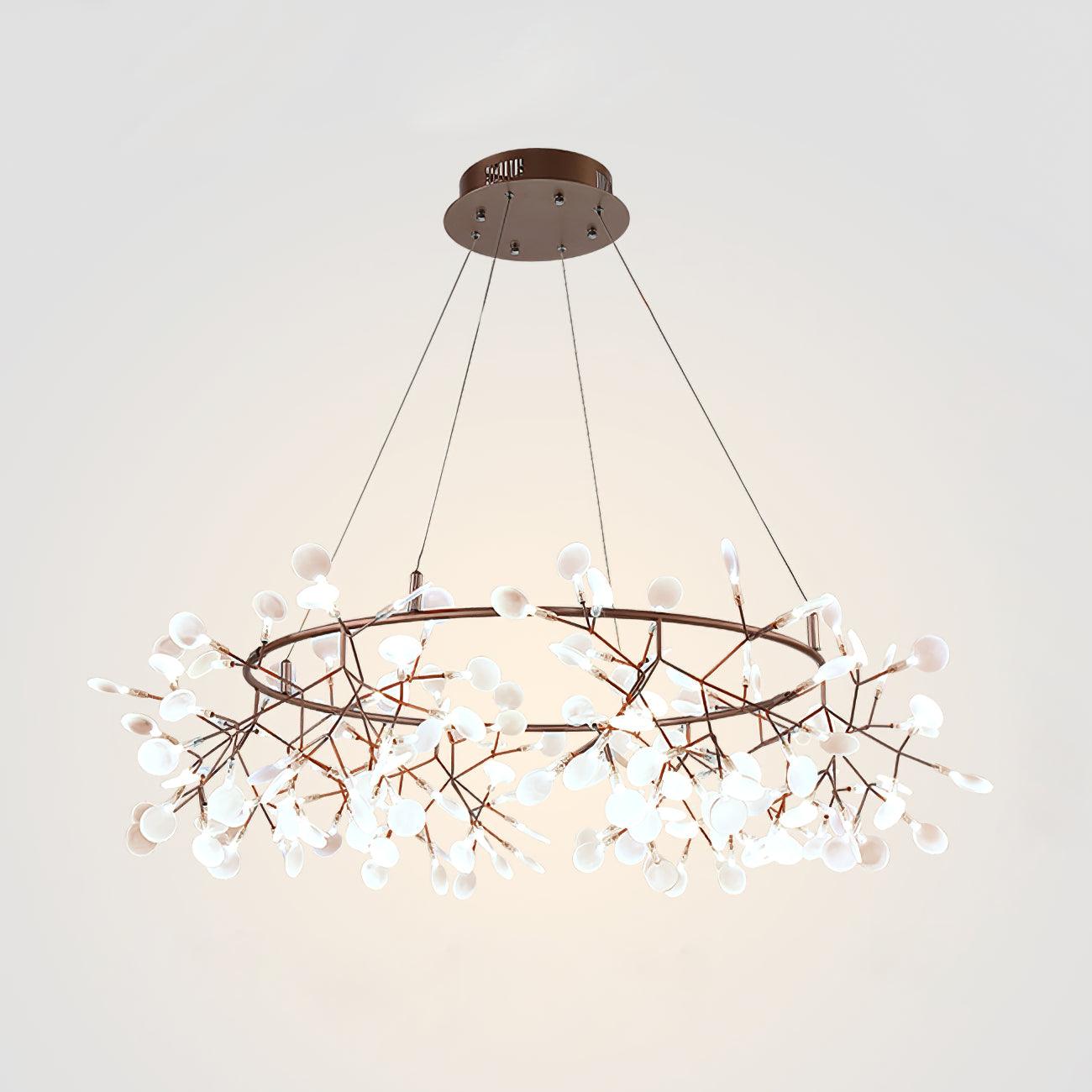 Olivia Lustre Luciole Rond Art Déco, Métal/Acrylique