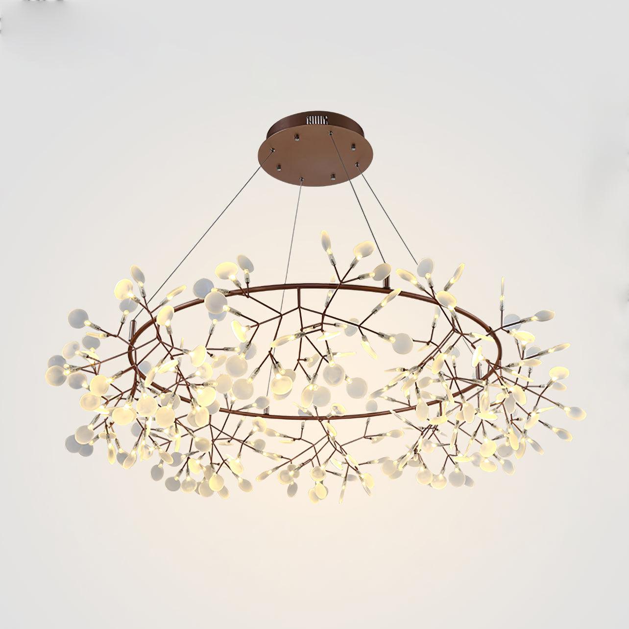 Olivia Lustre Luciole Rond Art Déco, Métal/Acrylique