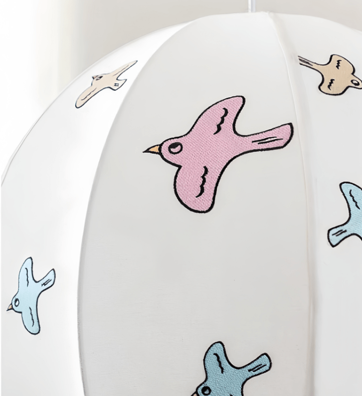 Bird Ballon Métal Tissu Suspension Lumière