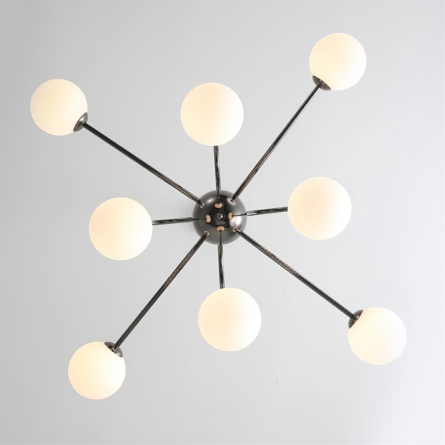 Chandelier Black Arches Glass Globes Minimalist - Letslighting