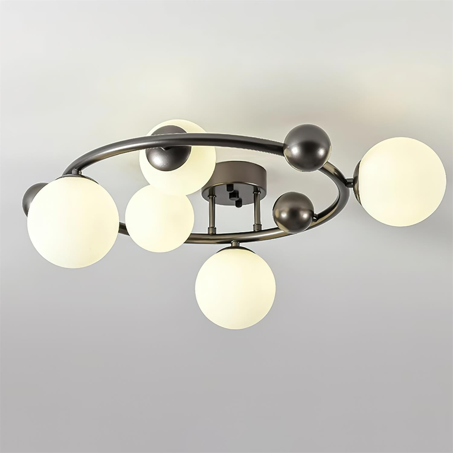 Keden Ceiling Lamp Frosted Glass Orbit Ring Modern - Letslighting