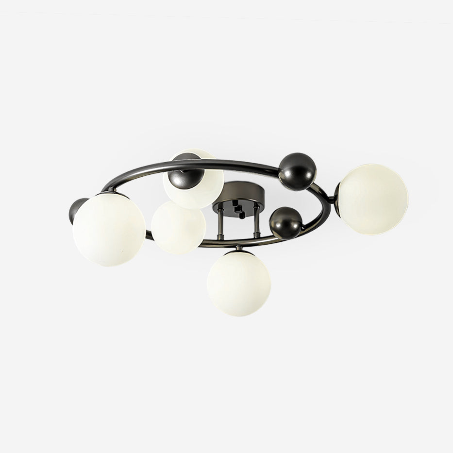 Keden Ceiling Lamp Frosted Glass Orbit Ring Modern - Letslighting