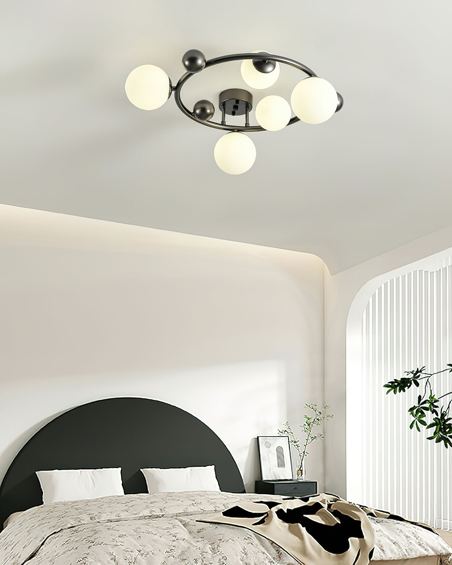 Keden Ceiling Lamp Frosted Glass Orbit Ring Modern - Letslighting