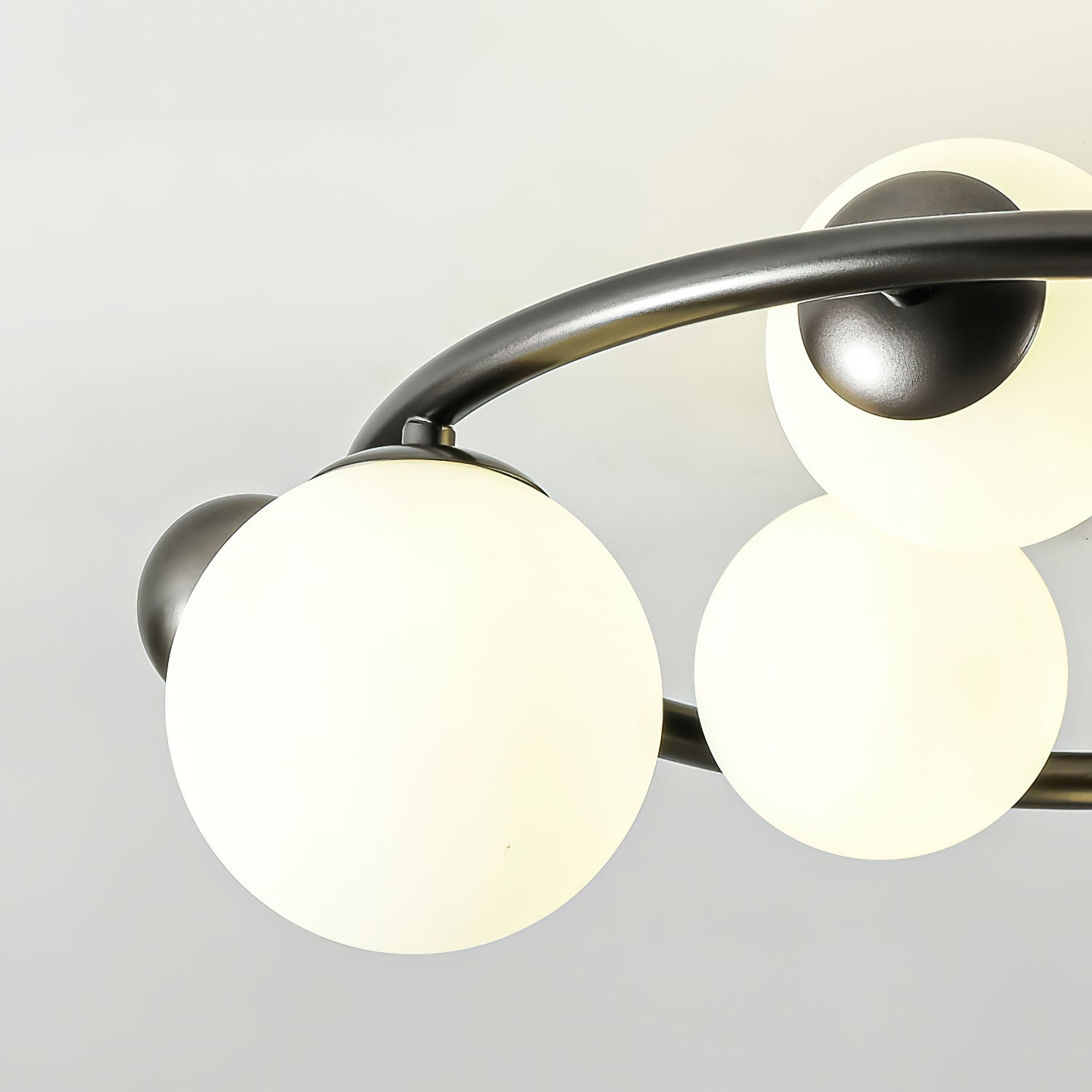Keden Ceiling Light Black Orbital Frosted Glass Shades - Letslighting