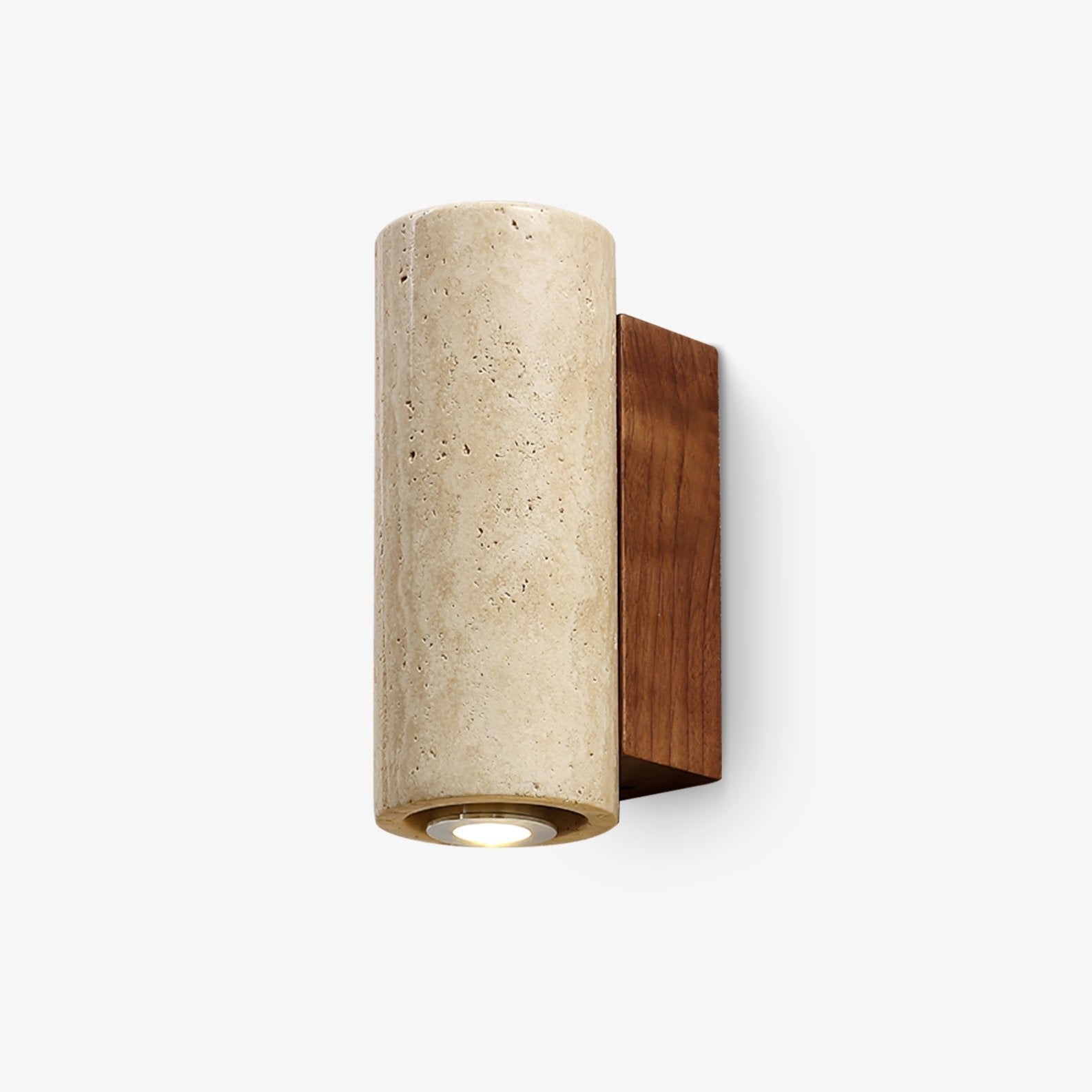 Celore Cylinder-Wood Travertine Wall Light - Letslighting