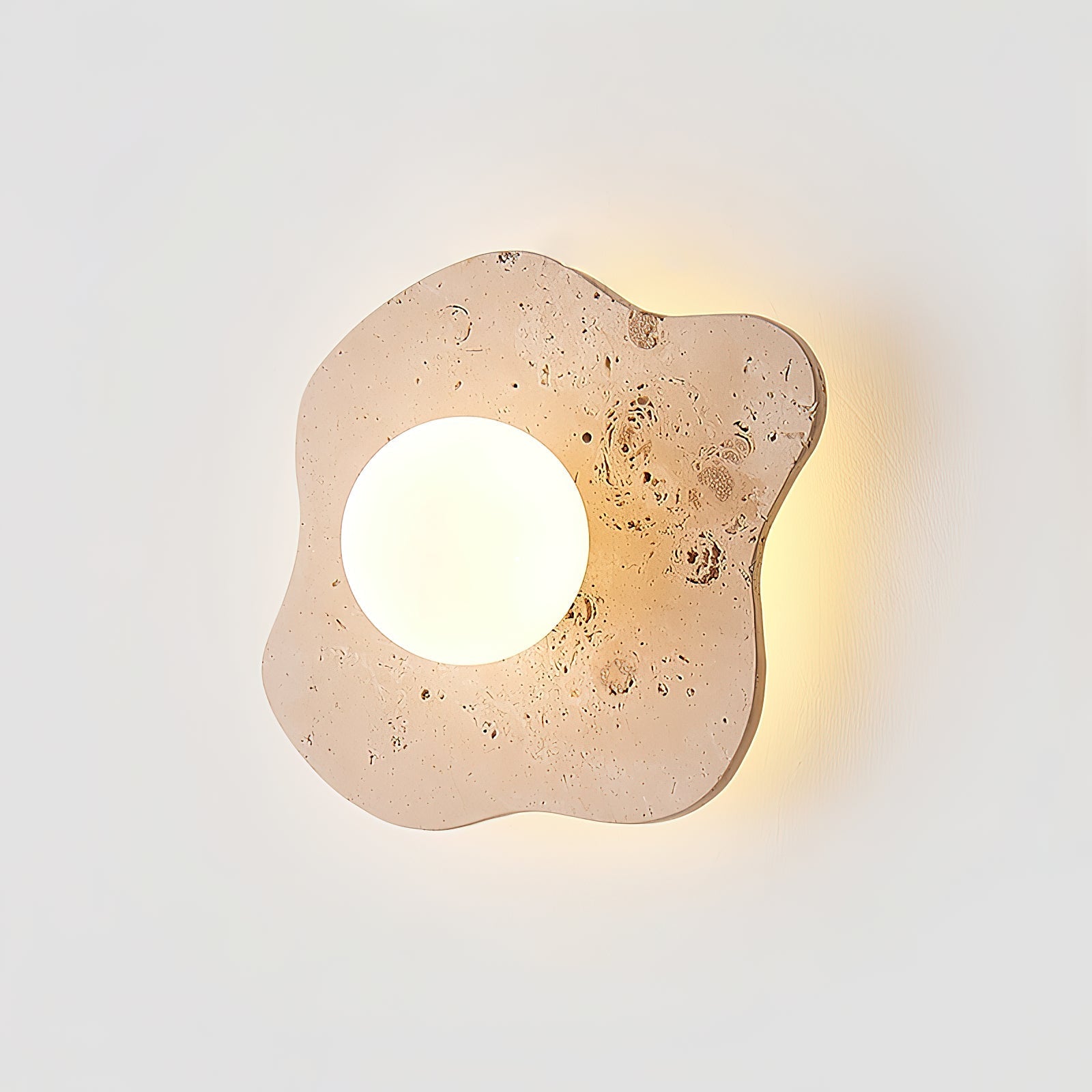 Tinduvyj Modern Minimalist Travertine Glass Wall Lamp - Lamp Copper