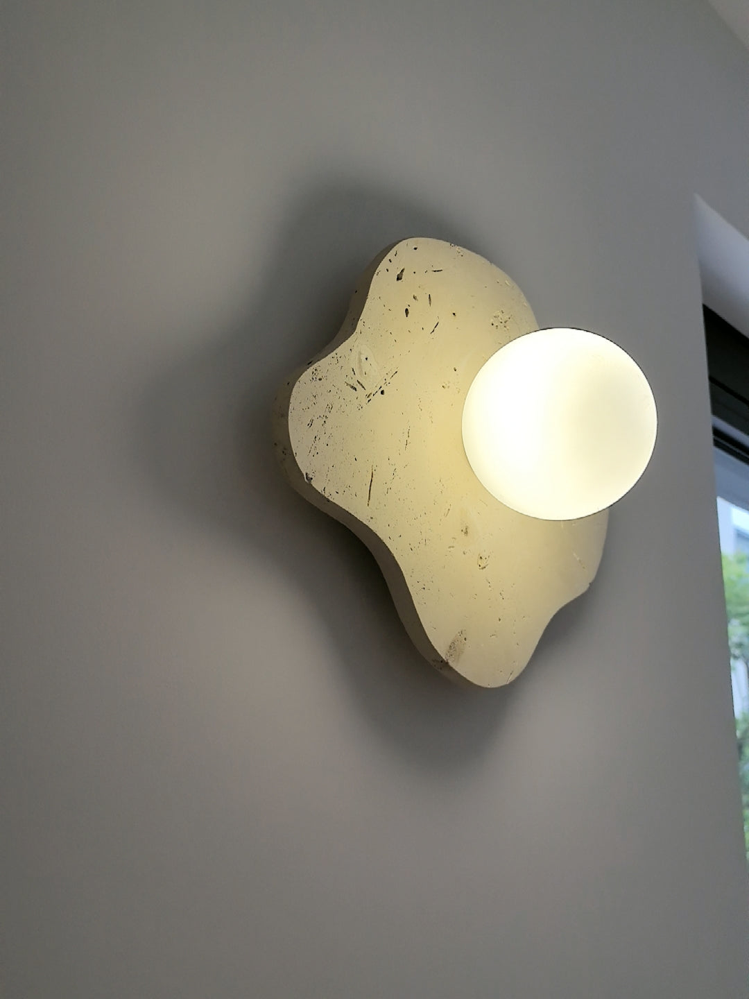 Tinduvyj Modern Minimalist Travertine Glass Wall Lamp - Lamp Copper