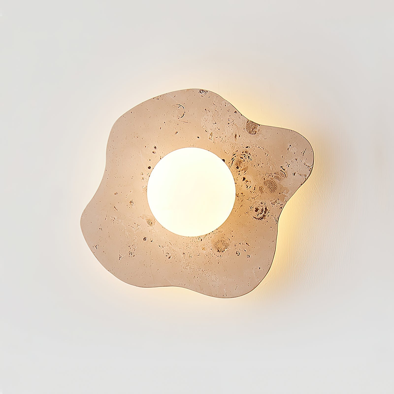 Tinduvyj Modern Minimalist Travertine Glass Wall Lamp - Lamp Copper