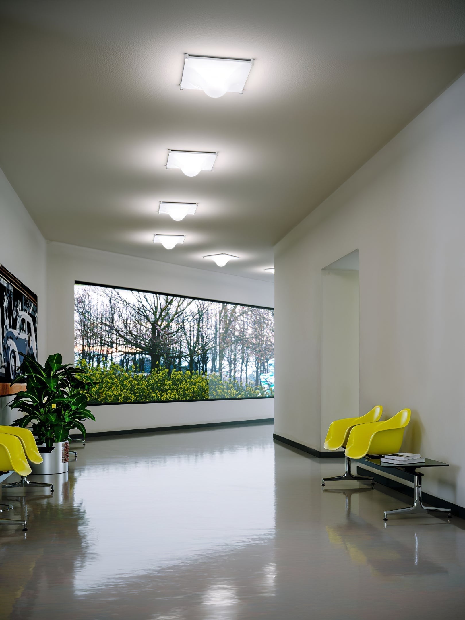 Bolla Ceiling Lamp Curved Triangle Shade Minimalist - Letslighting