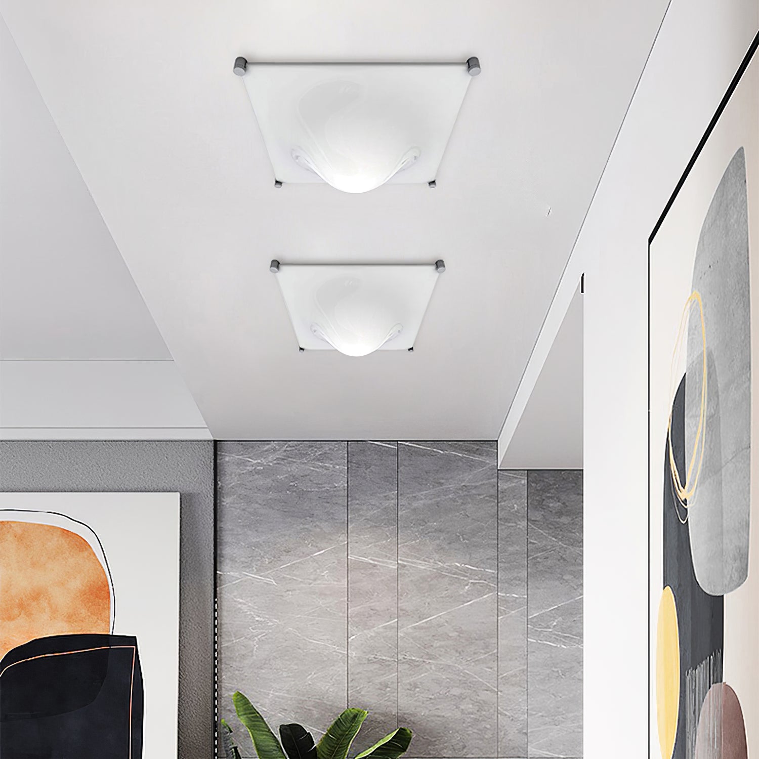 Bolla Ceiling Lamp Curved Triangle Shade Minimalist - Letslighting