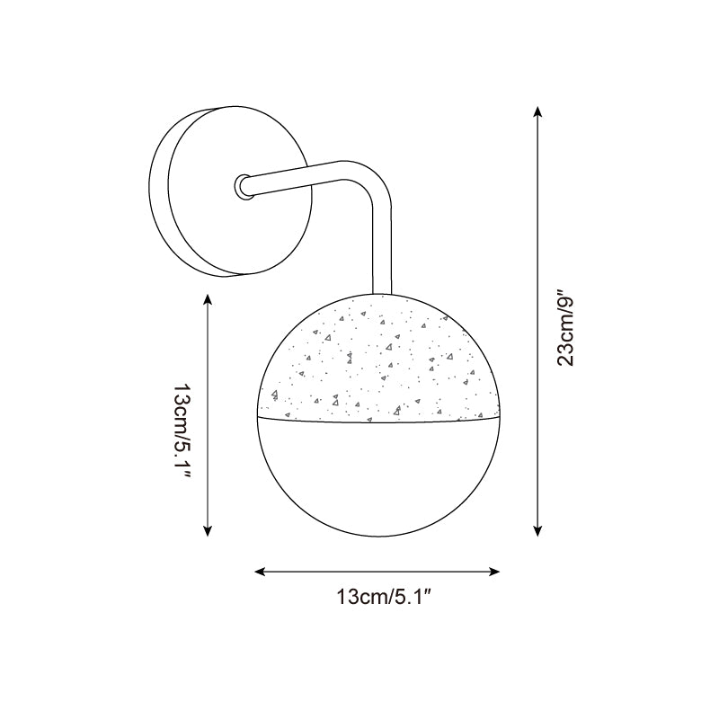 Ritta Wall Lamp Travertine & Acrylic Hemisphere - Letslighting
