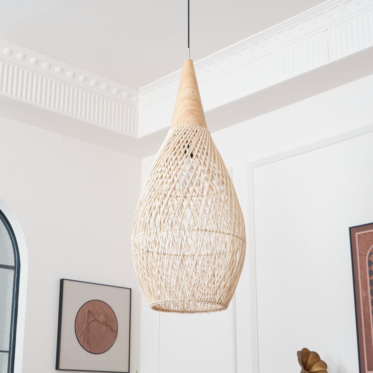 Solara Pendant Lamp Rattan Swag Woven - Letslighting