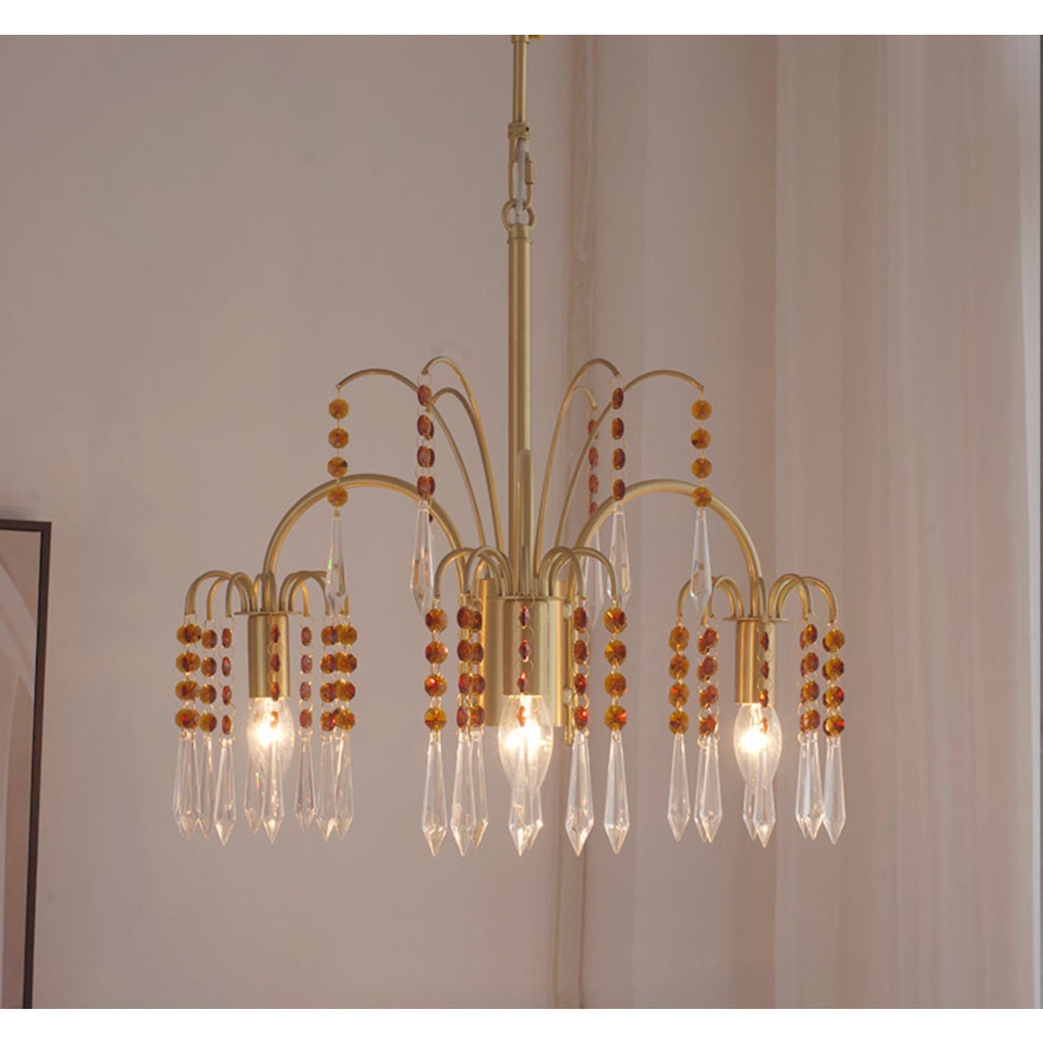 Voyant Premium Luxury Candle Crystal Chandelier - Lamp Copper