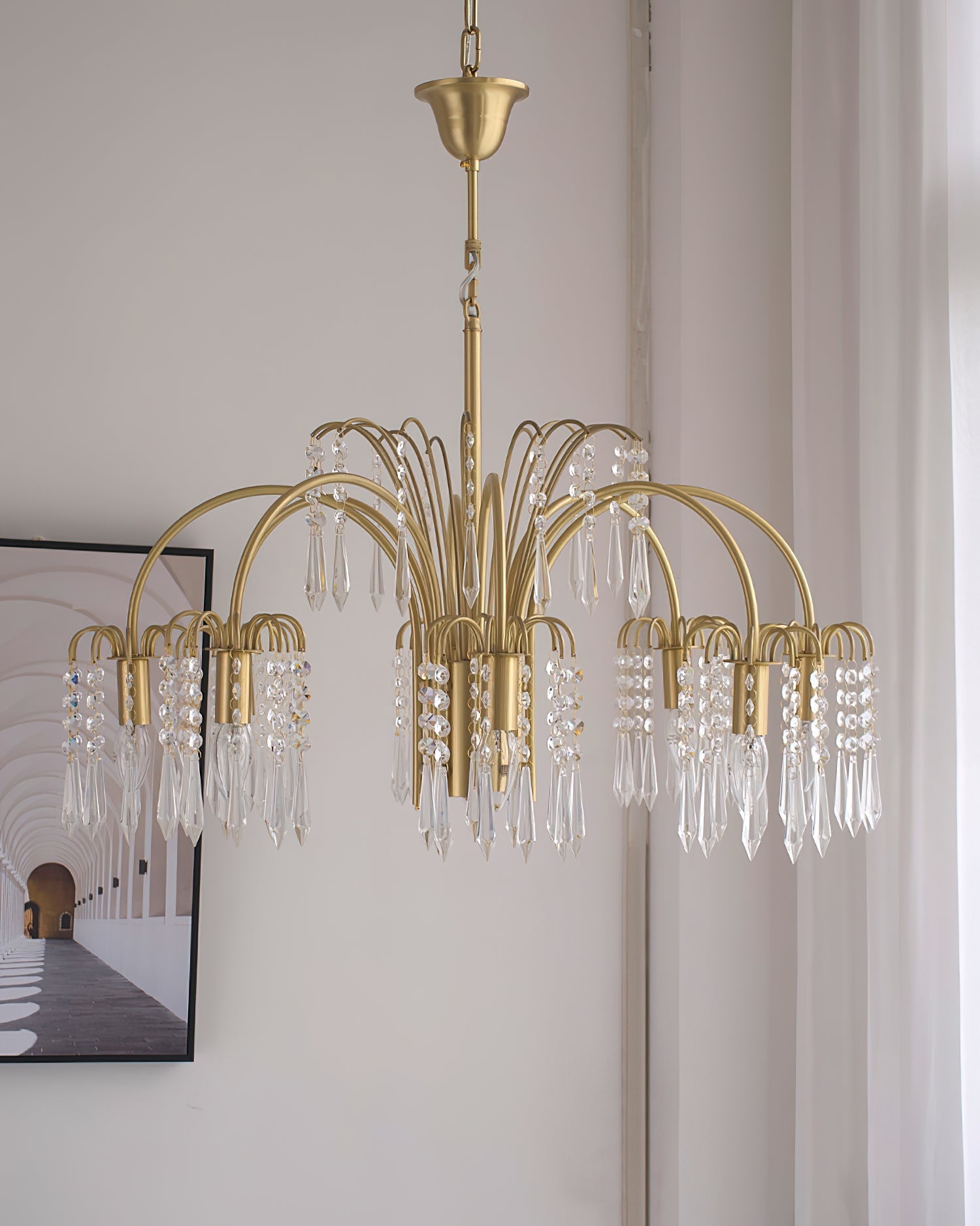 Voyant Premium Luxury Candle Crystal Chandelier - Lamp Copper